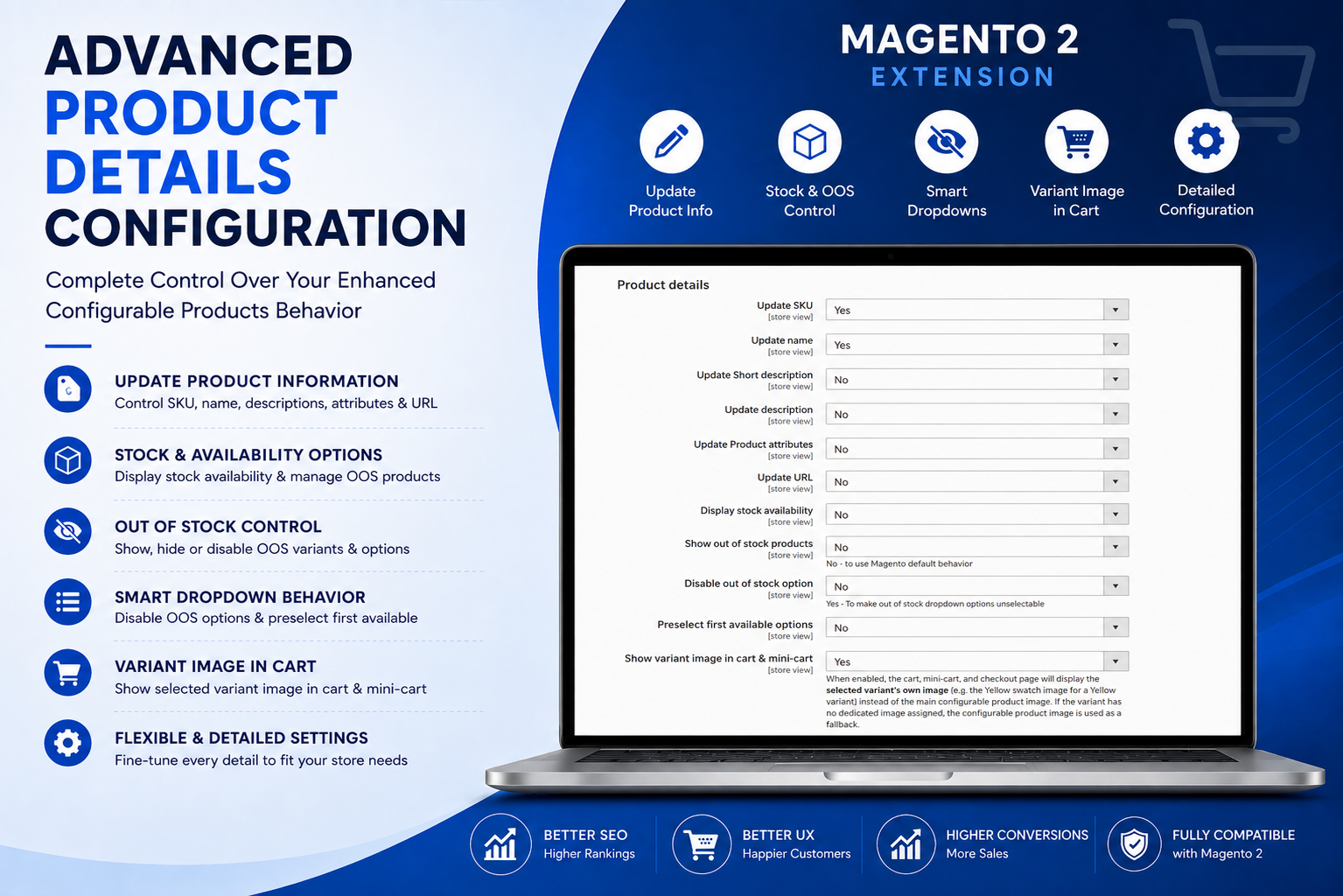 Enhanced Configurable Products for Magento 2: product details update